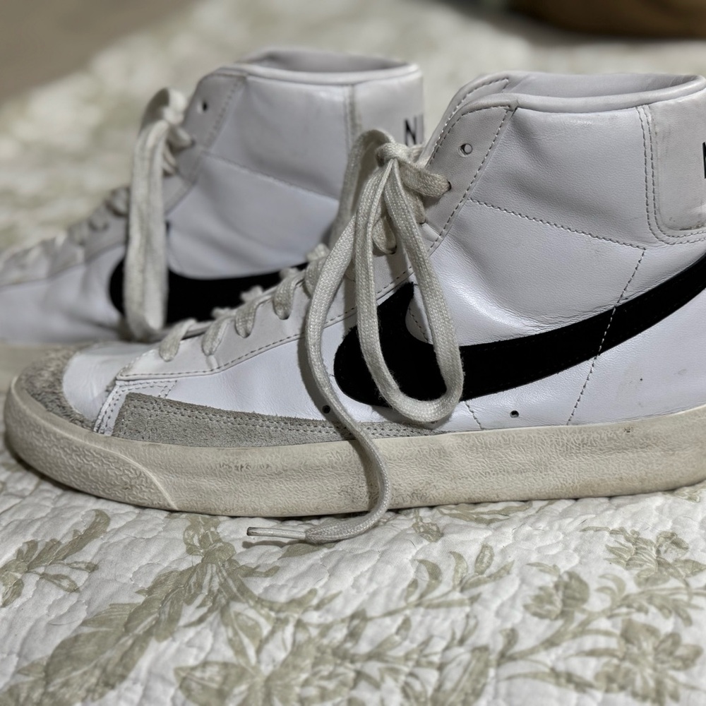 Nike Blazers- White and Black High-Top Sneakers